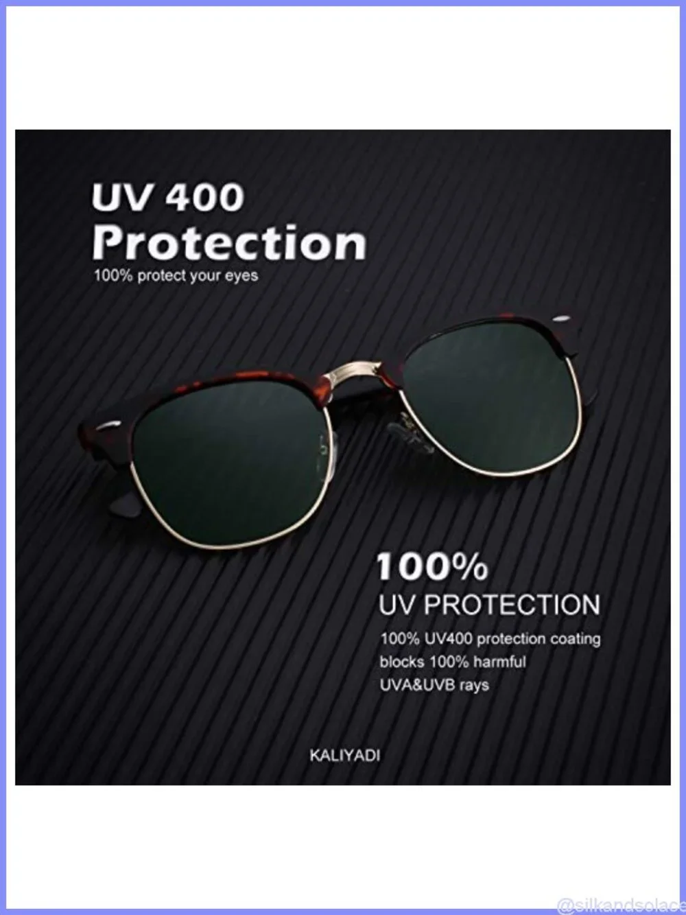 KALIYADI Polarized Sunglasses Semi-Rimless Retro Wrap UV Blocking